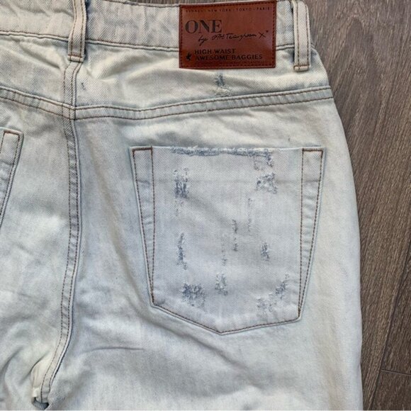 Revolve One Teaspoon Awesome Baggies Diamonde Jeans Straight Leg High Waist 24 - Picture 10 of 14